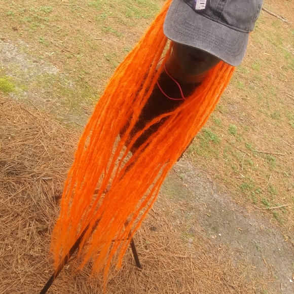 Long orange plain knotty dreadlocks - Picture 2 of 6